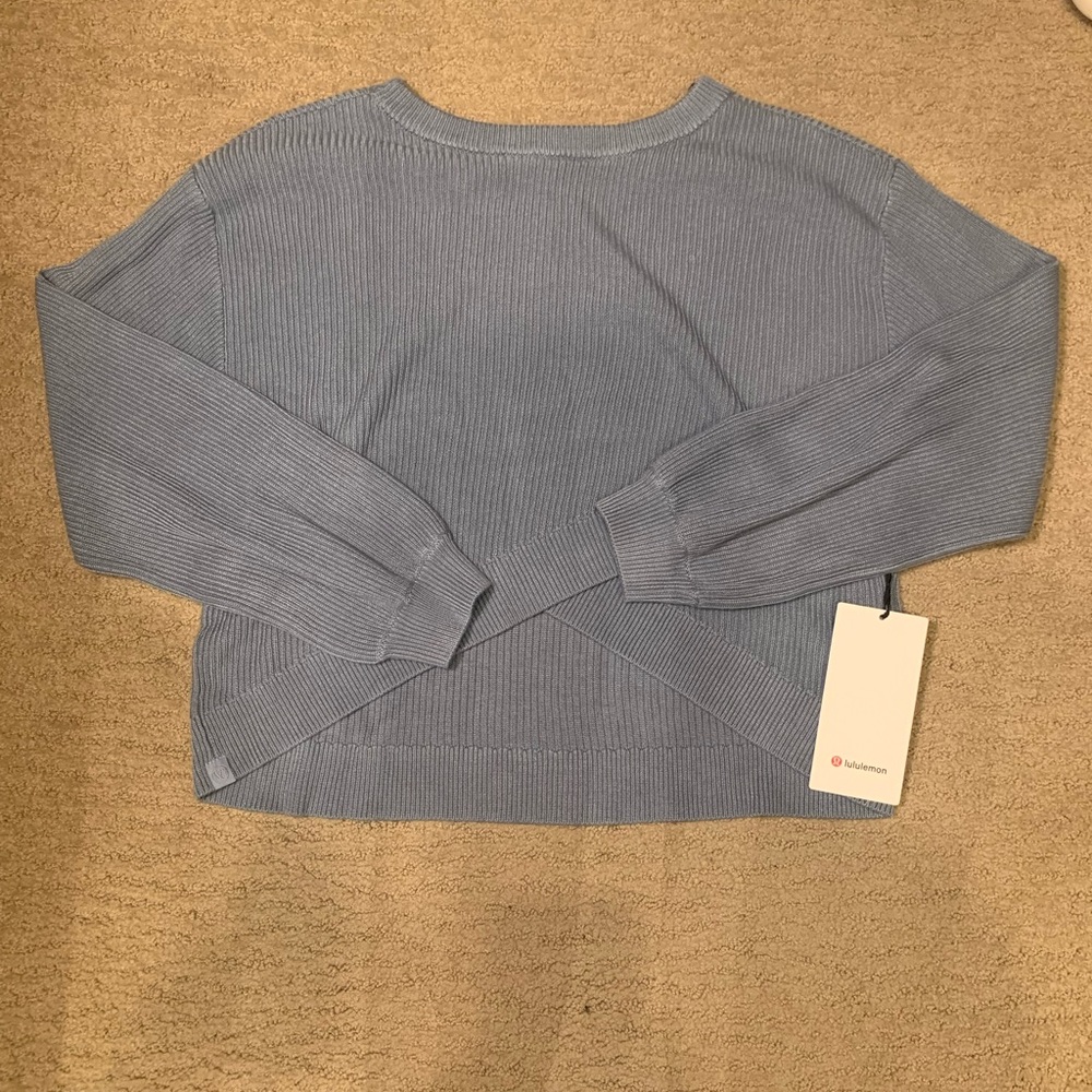 NWT! Lululemon Reversible Crossover Sweater in Chambray